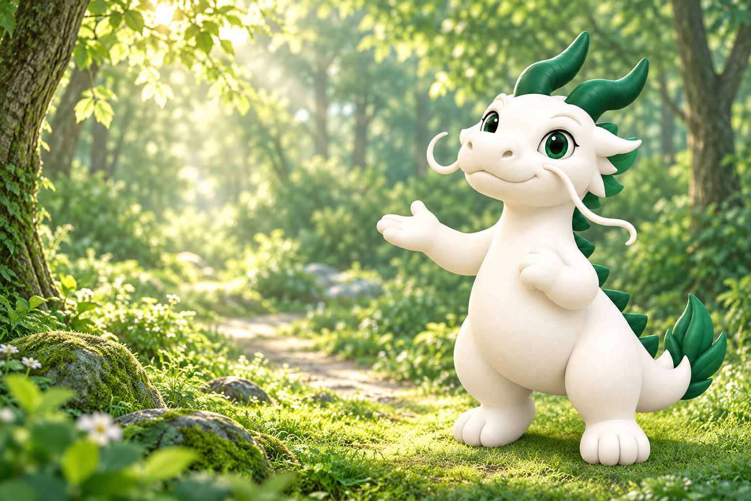 森の中でご案内するとちみらいくん